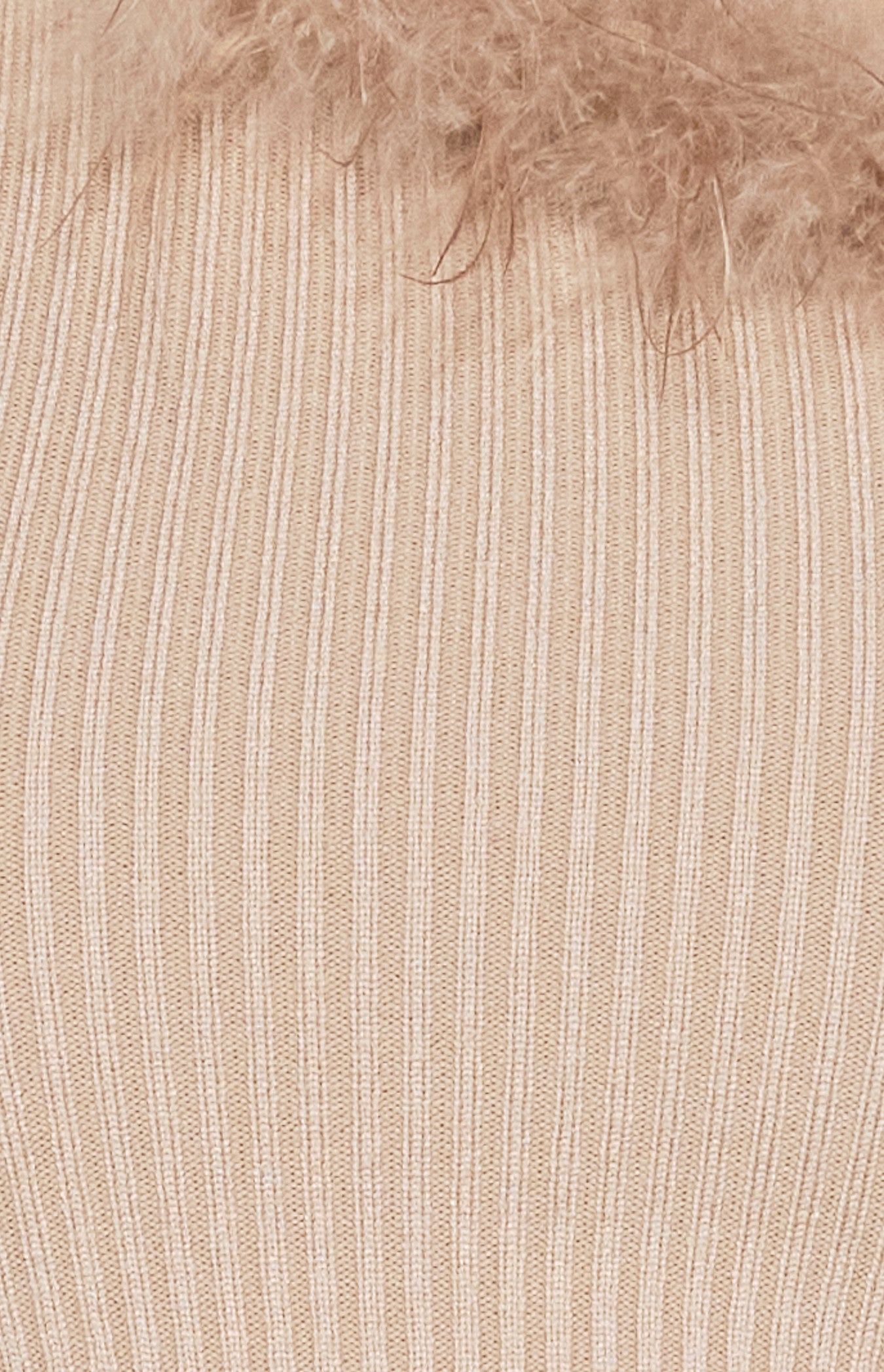 One Shoulder Knit Top with Feather Neckline